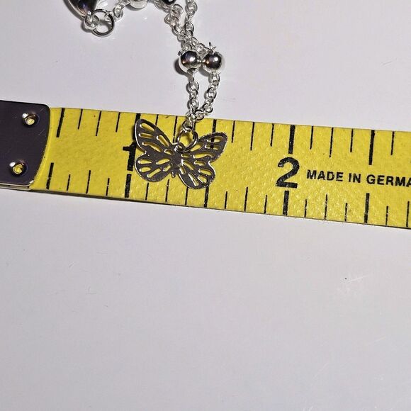 Womens Silver Tone Filigree Butterfly Ankle Bracelet Anklet 8.5 - 11" - Picture 11 of 15